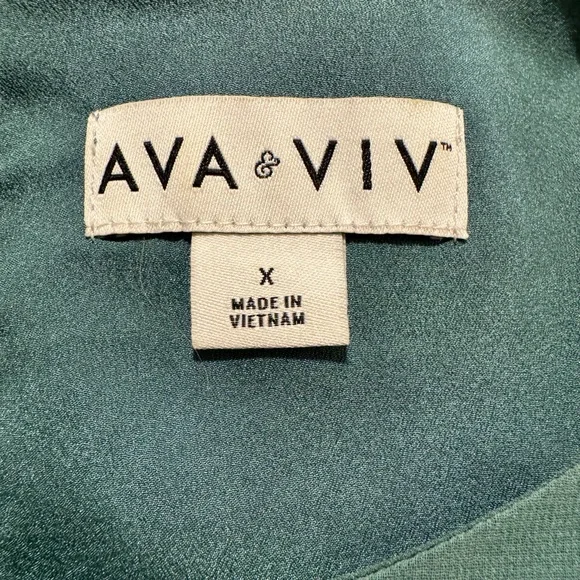 Ava & Viv Floral Midi Dress - Teal and Orange - Picture 9 of 10